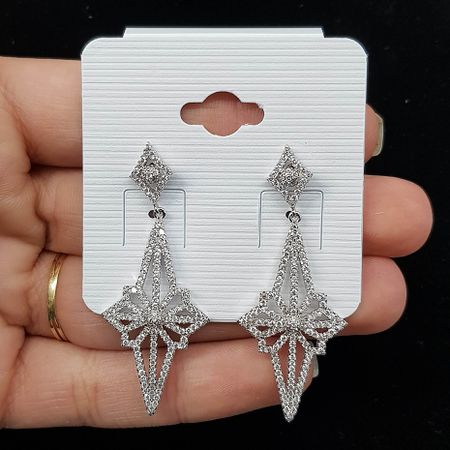 Brinco Folheado Microzircônia Prata - Chérie Bijoux