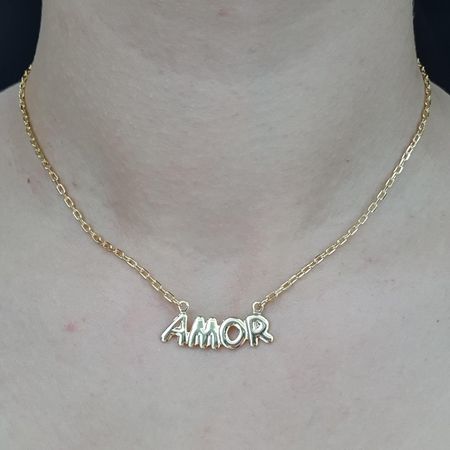 Colar Folheado a Ouro 18K Amor - Chérie Bijoux