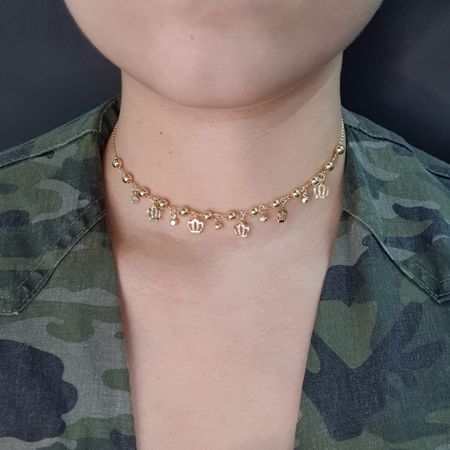 Colar Folheado a Ouro 18K Coroa - Chérie Bijoux