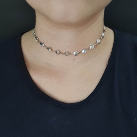 Colar Choker Folheado Prata Concha - Chérie Bijoux