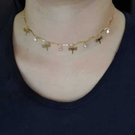 Colar Folheado a Ouro 18K Libélula - Chérie Bijoux