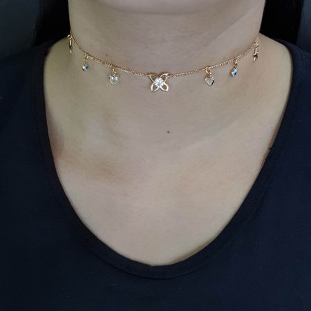 Colar Folheado A Ouro 18K Pingentes - Chérie Bijoux