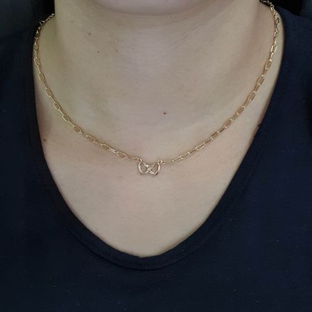 Colar Folheado Dourado Coração - Chérie Bijoux