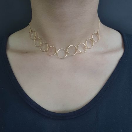 Colar Folheado a Ouro 18K Aros - Chérie Bijoux