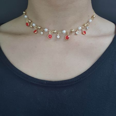 Colar Folheado A Ouro 18K Vermelho - Chérie Bijoux