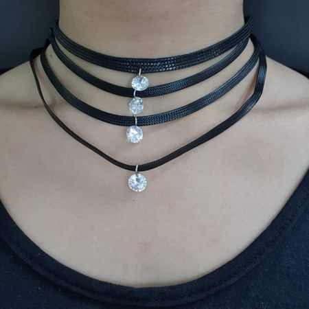 Colar Choker Pontos De Luz - Chérie Bijoux