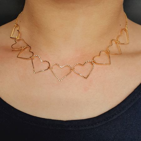 Colar Folheado a Ouro 18K Coração - Chérie Bijoux