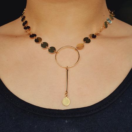 Colar Folheado a Ouro Dourado Aro - Chérie Bijoux