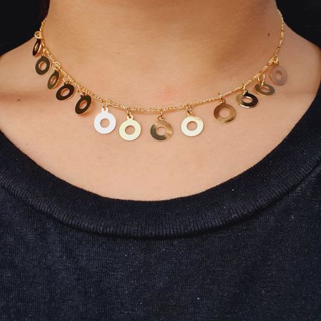 Colar Folheado a Ouro Aros - Chérie Bijoux