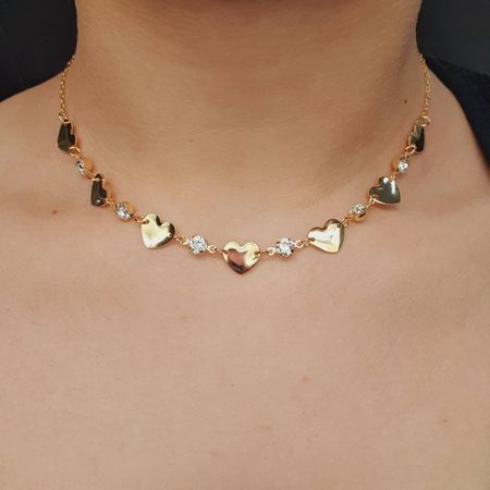 Colar Folheado a Ouro 18K Coração - Chérie Bijoux