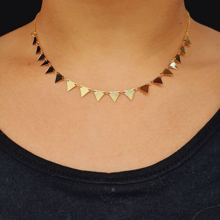 Colar Folheado a Ouro 18K Triângulo - Chérie Bijoux