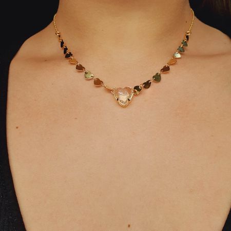 Colar Folheado a Ouro 18K Coração - Chérie Bijoux