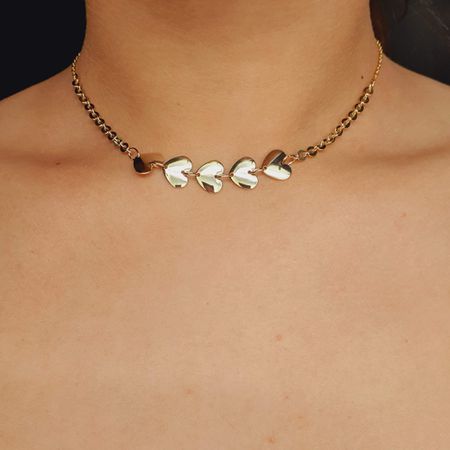 Colar Folheado A Ouro 18K Coração - Chérie Bijoux