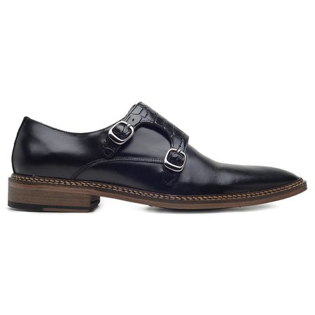 Sapato Monk Strap Ragusa Preto - DI LOMBARDI