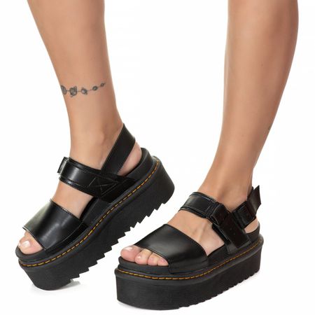 Sandália Plataforma Estilo Veggie Shoes Marriê Pre... - ESTILO VEGGIE SHOES