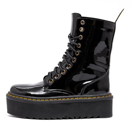 Coturno Plataforma Brienne Estilo Veggie Verniz Pr... - ESTILO VEGGIE SHOES