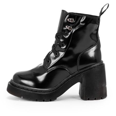 Coturno Plataforma Camélia Estilo Veggie Verniz Pr... - ESTILO VEGGIE SHOES