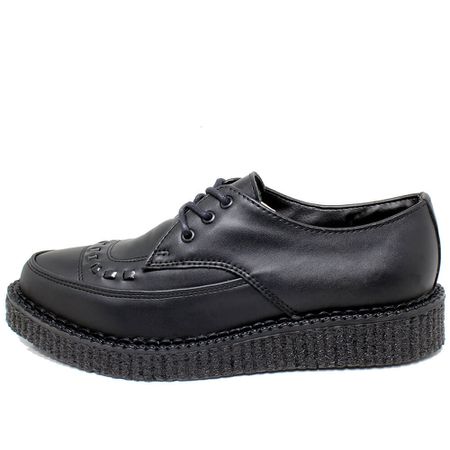 New Creeper Estilo Veggie Morricone Preto Bico Fin... - ESTILO VEGGIE SHOES