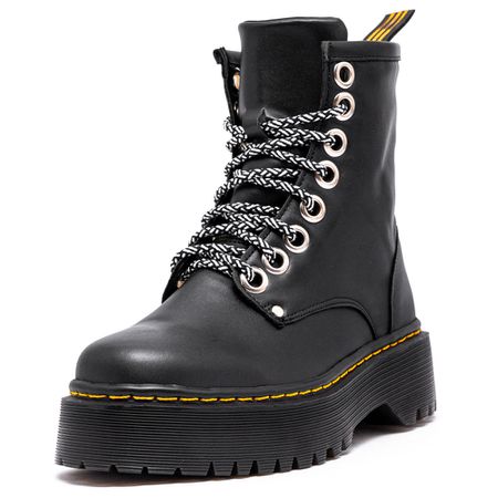 Coturno Estilo Inglês Preto Prata - 1061 - ESTILO VEGGIE SHOES