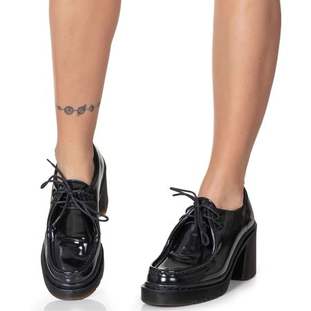 Sapato Plataforma Jasmin Estilo Veggie Verniz Pret... - ESTILO VEGGIE SHOES