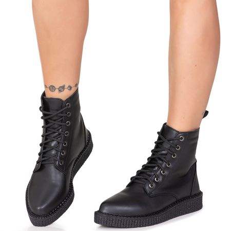 New Creeper Coturno Bico Fino Estilo Veggie Ivy Pr... - ESTILO VEGGIE SHOES