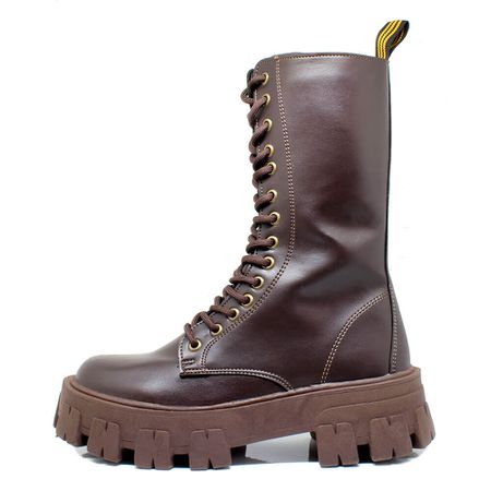 Coturno Tratorado Cano 3/4 Marrom - 407 - ESTILO VEGGIE SHOES