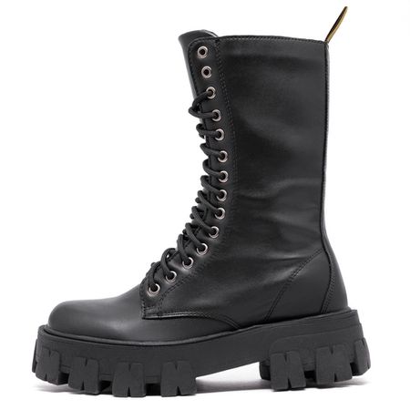 Coturno Tratorado Cano 3/4 Preto - 320 - ESTILO VEGGIE SHOES