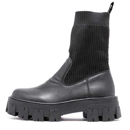 Coturno Tratorado Estilo Veggie Catânia Meia Preta... - ESTILO VEGGIE SHOES