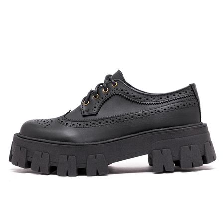 Sapato Oxford Tratorado Estilo Veggie Rolly Preto ... - ESTILO VEGGIE SHOES