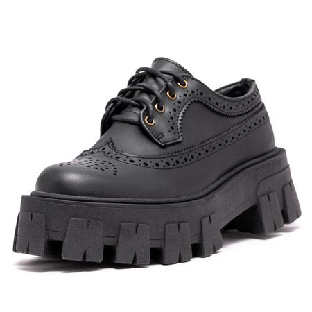 Sapato Oxford Tratorado Estilo Veggie Rolly Preto ... - ESTILO VEGGIE SHOES