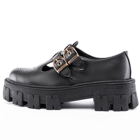 Sapato Tratorado Inglês Estilo Veggie Alexa Preto ... - ESTILO VEGGIE SHOES