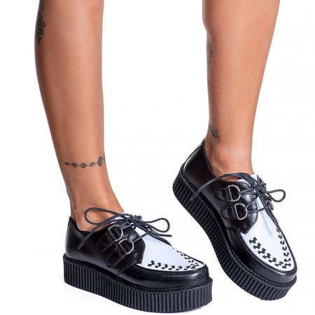 Creeper Preto Branco Estilo Veggie Shoes - Cre03 - ESTILO VEGGIE SHOES