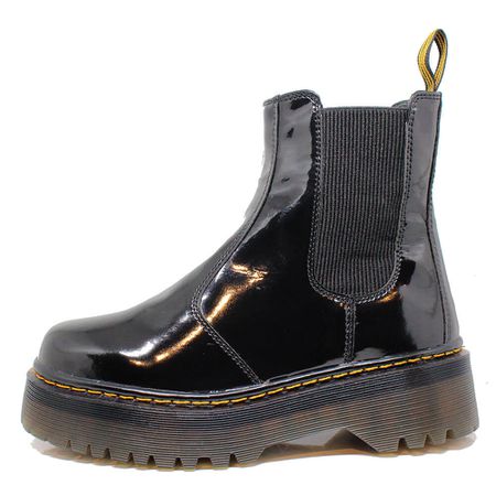 Bota Tratorada Chelsea Estilo Veggie Verniz Preto ... - ESTILO VEGGIE SHOES