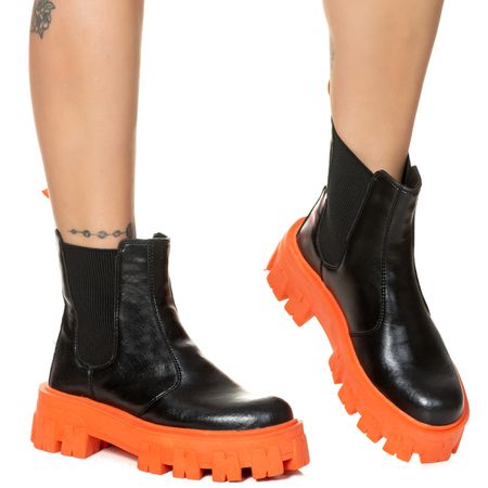 Bota Tratorada Meggie Chelsea Estilo Veggie Preto ... - ESTILO VEGGIE SHOES