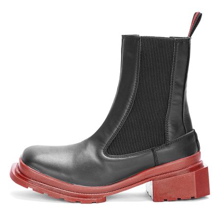 Bota Chelsea Montero Preto Solado Vermelho - 15004 - ESTILO VEGGIE SHOES