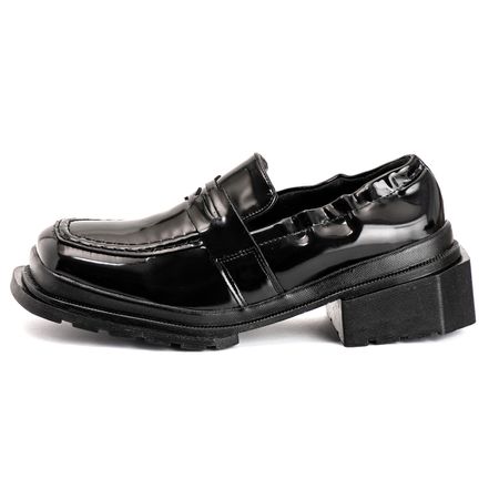 Sapato Mocassim Cano Canelado Sevilha Verniz Preto... - ESTILO VEGGIE SHOES