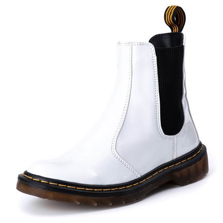 Bota Chelsea Estilo Veggie Verniz Branco Baixa - 3... - ESTILO VEGGIE SHOES
