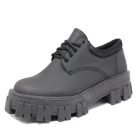 Sapato Colegial Lissie Estilo Veggie Preto Fosco -... - ESTILO VEGGIE SHOES