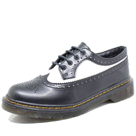 Sapato Oxford Estilo Veggie Rolly Preto Branco - 3... - ESTILO VEGGIE SHOES