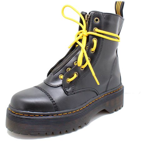 Coturno Tratorado Lizzy Estilo Veggie Preto Cadarç... - ESTILO VEGGIE SHOES