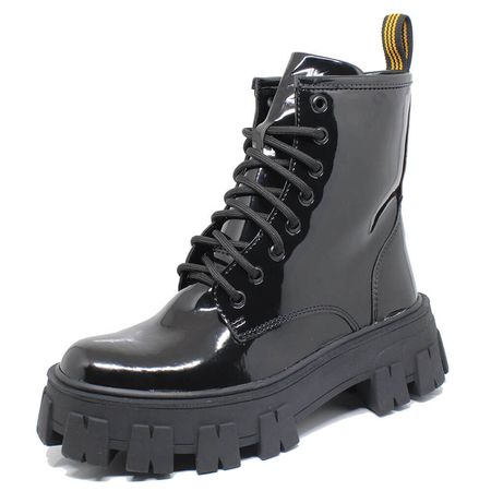 Coturno Tratorado Estilo Veggie Verniz Preto - 390 - ESTILO VEGGIE SHOES