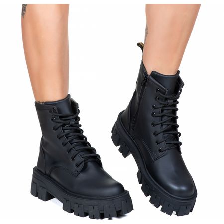 Coturno Tratorado Estilo Veggie Preto Fosco - 334 - ESTILO VEGGIE SHOES