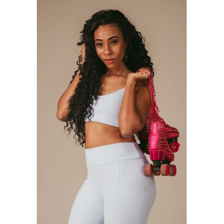 Top Canelado Fitness Feminino Anamadu Azul Bebê - FBrazil Store