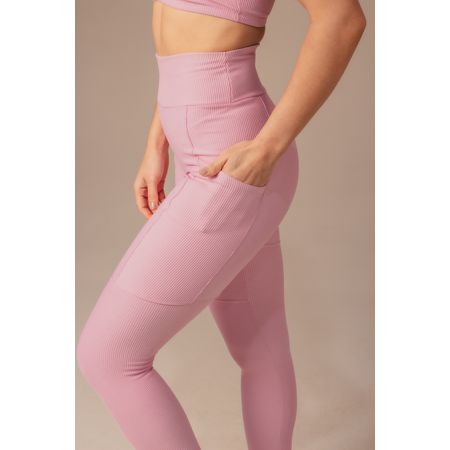 Calça Canelada Fitness Feminina Anamadu Rosa Bebê - FBrazil Store