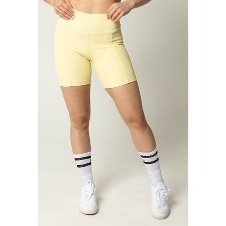 Short Fitness Feminino Canelado Amarelo - FBrazil Store