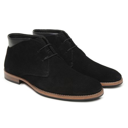 BOTA ANKLE BOOT CAMURÇA PRETO - Grife Couro