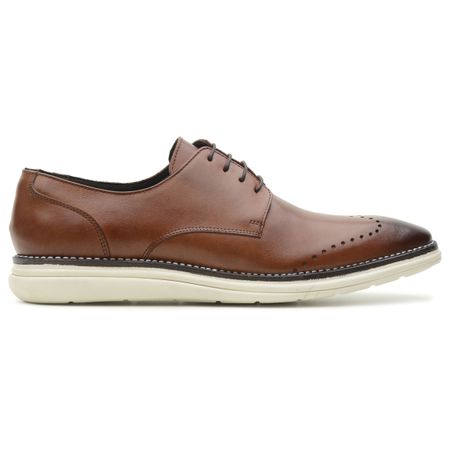 SAPATO CASUAL DERBY BROGUE BERLIM WHISKY - Grife Couro