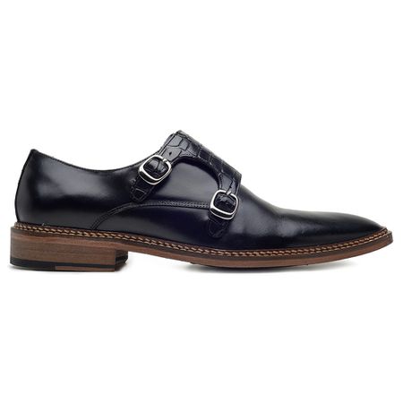 SAPATO SOCIAL MONK STRAP ESPARTA PRETO - Grife Couro