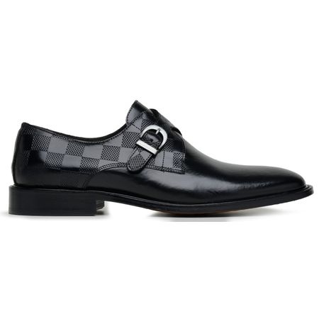 SAPATO SOCIAL MONK STRAP LUBLIN PRETO - Grife Couro