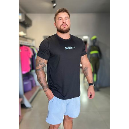 Camiseta JerkBox Preta detalhe Azul - 5116 - JBXSPORT
